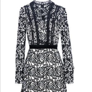 Self Portrait Antoinette Black & White Lace Dress